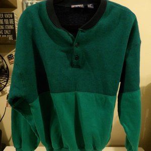 + Vintage Men s Freemantle Turqouise Sz Medium 1/4 Button Sweatshirt